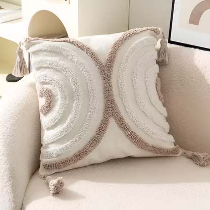 Pure Cotton Nordic Bohemian Pillowcases – Tufted Tassel Cushion Covers for Sofa, Bed & Bay Window