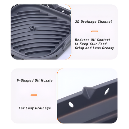 Silicon Air Fryer Baking Tray with Partition - Heat-Resistant, Foldable and Reusable Cooking Basket