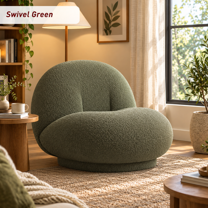Cloud-Shaped Bean Bag Sofa – Soft Plush Lounge Chair with High-Density Foam, Fixed or Swivel Style