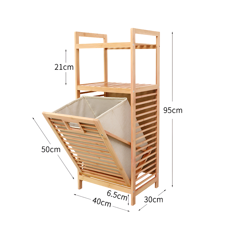 Laundry Storage Cabinet – Multi-Layer Bamboo Basket Organizer