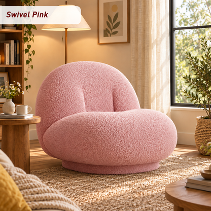 Cloud-Shaped Bean Bag Sofa – Soft Plush Lounge Chair with High-Density Foam, Fixed or Swivel Style