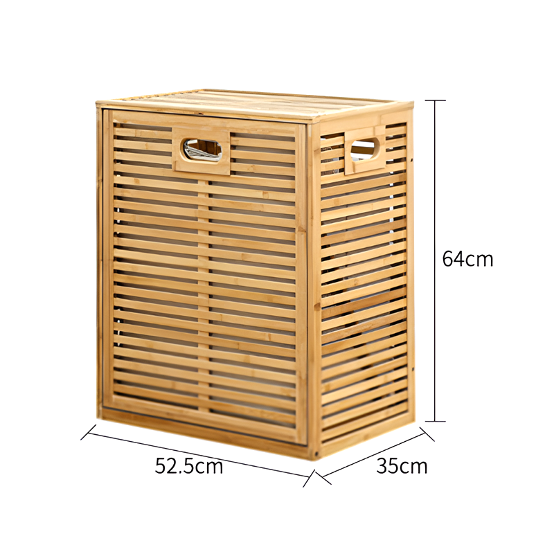 Laundry Storage Cabinet – Multi-Layer Bamboo Basket Organizer