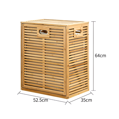 Laundry Storage Cabinet – Multi-Layer Bamboo Basket Organizer