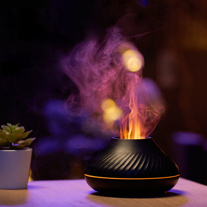 Flame Effect Aroma Diffuser – Humidifier with 3D Fire Light Display