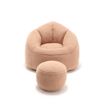 Modern Bean Bag Chair with Footrest – Comfy High-Density Foam Lounge Chair for Bedroom and Living Room