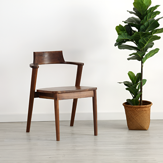 Modern Solid Wood Dining Chair – North American Cherry And Dark Walnut - Versatile Dining And Desk Chair