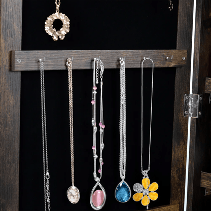 Full Length Mirror Jewelry Cabinet – 360° Swivel Standing Armoire with Storage, Shelves and Lock