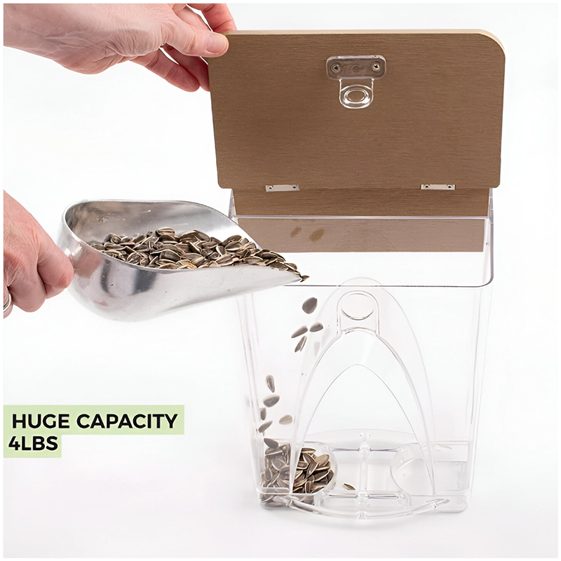 Clear View Window Bird Feeder – Large 4LB Capacity - Easy Fill & Clean - Weatherproof with Strong Suction Cups