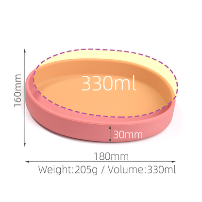 Silicone Baby Feeding Plate and Spoon Set – Oval Non-Slip Dish for Toddlers - Available in 9 Colors