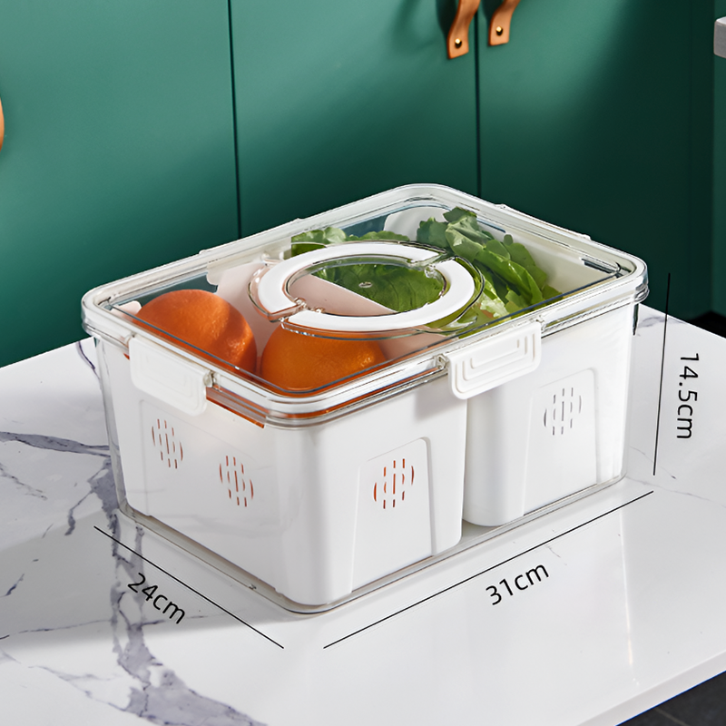 Multi-Compartment Food Storage Box – Airtight, Freezer-Safe Fruit & Vegetable Organizer (1 to 4 Compartments)