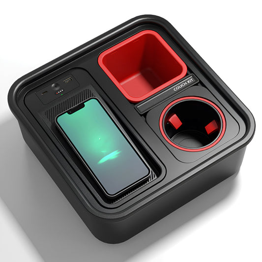 Multifunctional Snack Box with Wireless Charging Power Bank & Anti-Flip Gyroscope – Indoor & Outdoor Storage & Cup Holder