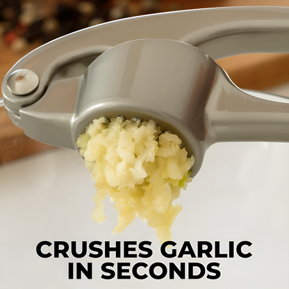 Premium Garlic Press Set – Zinc Alloy Stainless Steel Crusher with Peeler and Cleaning Brush