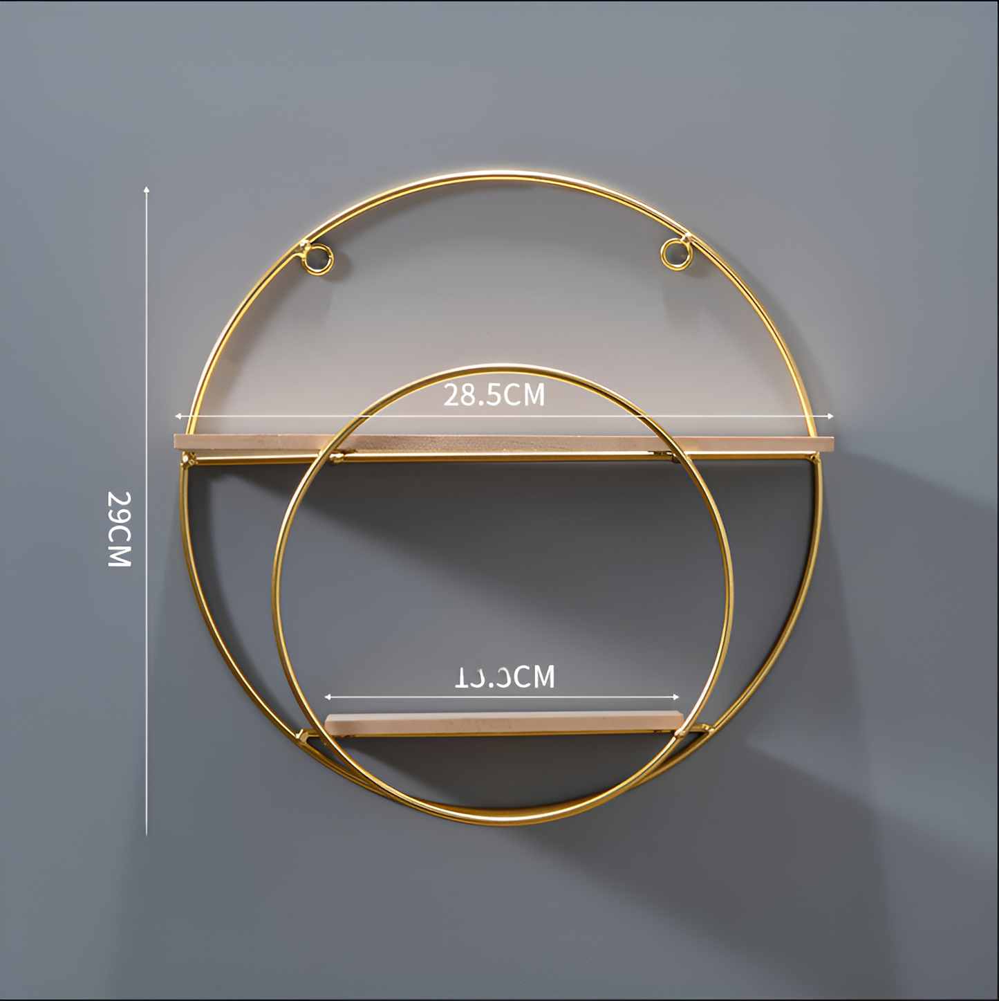 Nordic Round Wall Shelf – Metal & Wood Floating Shelves | Wall Mounted Storage for Living Room, Bedroom, Office, Restaurant, Cafe | Modern Home Decor