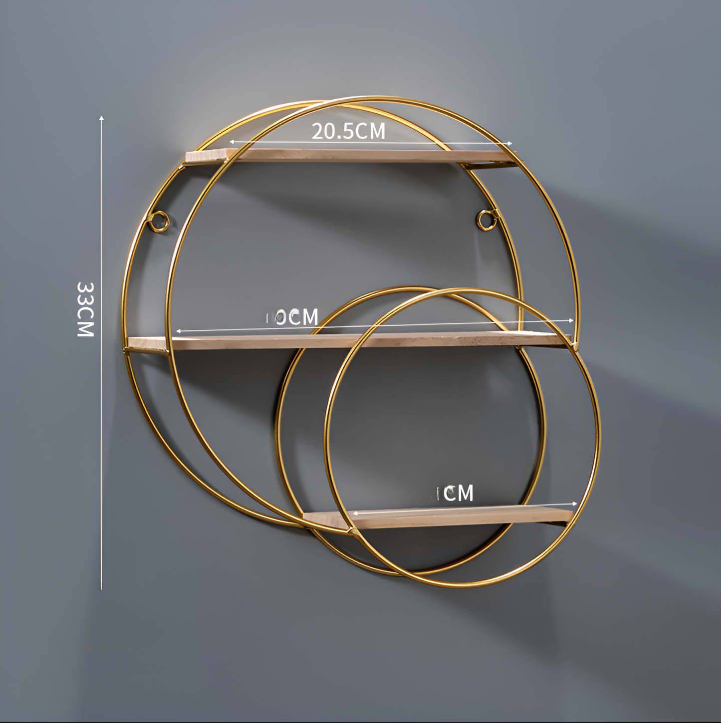 Nordic Round Wall Shelf – Metal & Wood Floating Shelves | Wall Mounted Storage for Living Room, Bedroom, Office, Restaurant, Cafe | Modern Home Decor