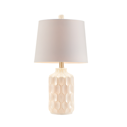 Contour White Ceramic Table Lamp – Mid-Century Modern Accent Lighting