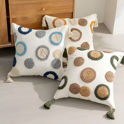 Pure Cotton Nordic Bohemian Pillowcases – Tufted Tassel Cushion Covers for Sofa, Bed & Bay Window