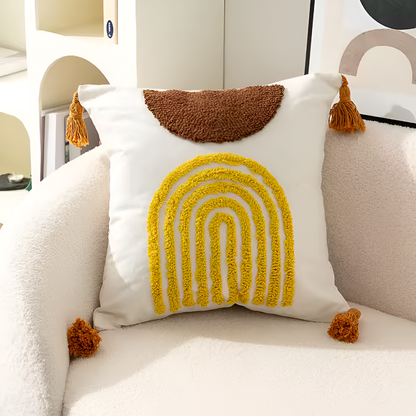 Pure Cotton Nordic Bohemian Pillowcases – Tufted Tassel Cushion Covers for Sofa, Bed & Bay Window