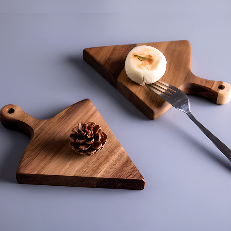 Premium Wood Puzzle Pizza Platter – 6-Slice Detachable Serving Board with Handles