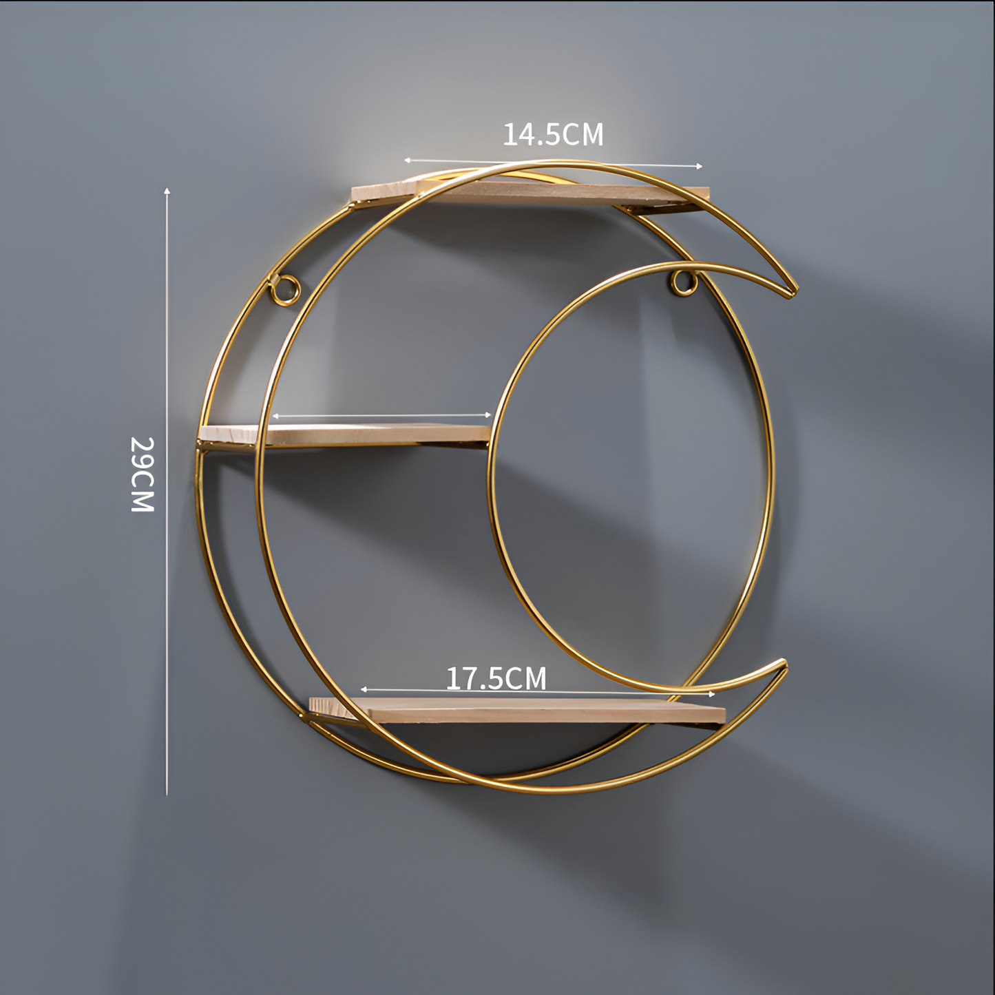 Nordic Round Wall Shelf – Metal & Wood Floating Shelves | Wall Mounted Storage for Living Room, Bedroom, Office, Restaurant, Cafe | Modern Home Decor