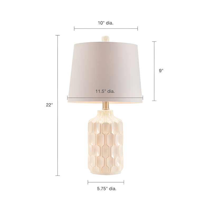 Contour White Ceramic Table Lamp – Mid-Century Modern Accent Lighting