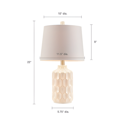Contour White Ceramic Table Lamp – Mid-Century Modern Accent Lighting