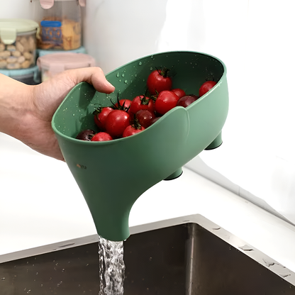 Elephant Sink Strainer and Washing Basket – Multifunctional Kitchen Drain Rack