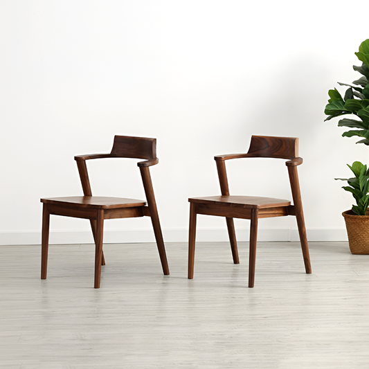 Modern Solid Wood Dining Chair – North American Cherry And Dark Walnut - Versatile Dining And Desk Chair