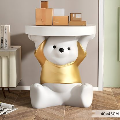 Cute Yuanqi Bear Side Table – Decorative Floor-Mounted Display Stand