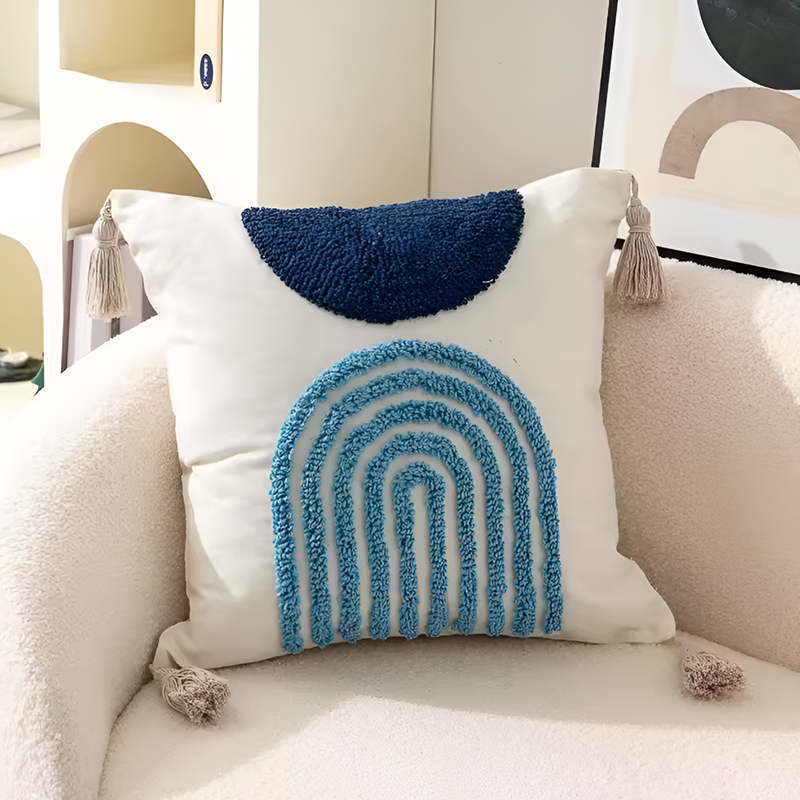 Pure Cotton Nordic Bohemian Pillowcases – Tufted Tassel Cushion Covers for Sofa, Bed & Bay Window