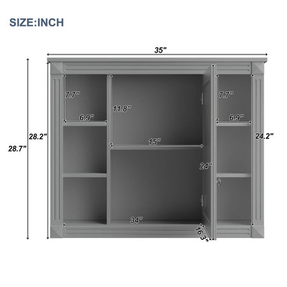 Wall Mounted Bathroom Storage Cabinet with Mirror – 8-Compartment Organizer for Toiletries & Essentials