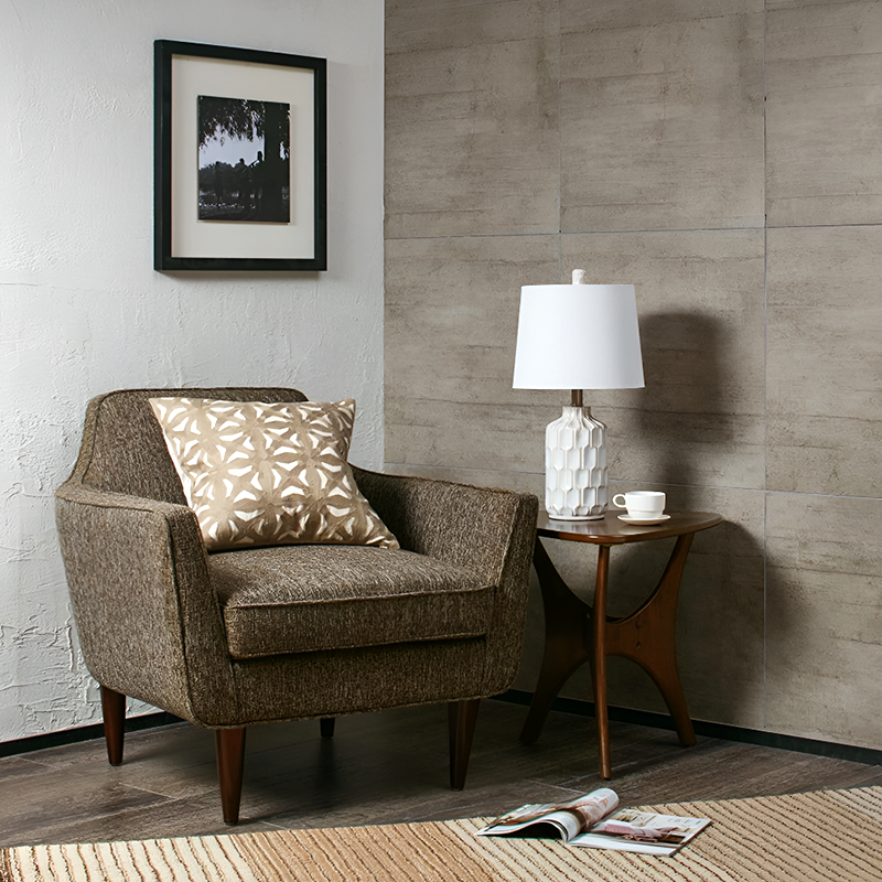 Contour White Ceramic Table Lamp – Mid-Century Modern Accent Lighting