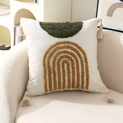 Pure Cotton Nordic Bohemian Pillowcases – Tufted Tassel Cushion Covers for Sofa, Bed & Bay Window