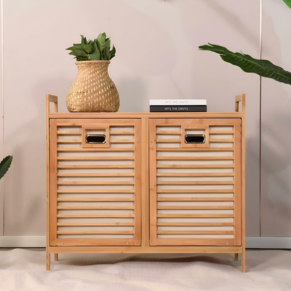 Laundry Storage Cabinet – Multi-Layer Bamboo Basket Organizer