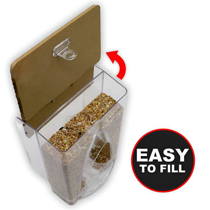 Clear View Window Bird Feeder – Large 4LB Capacity - Easy Fill & Clean - Weatherproof with Strong Suction Cups