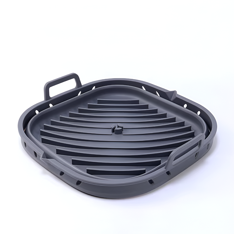 Silicon Air Fryer Baking Tray with Partition - Heat-Resistant, Foldable and Reusable Cooking Basket