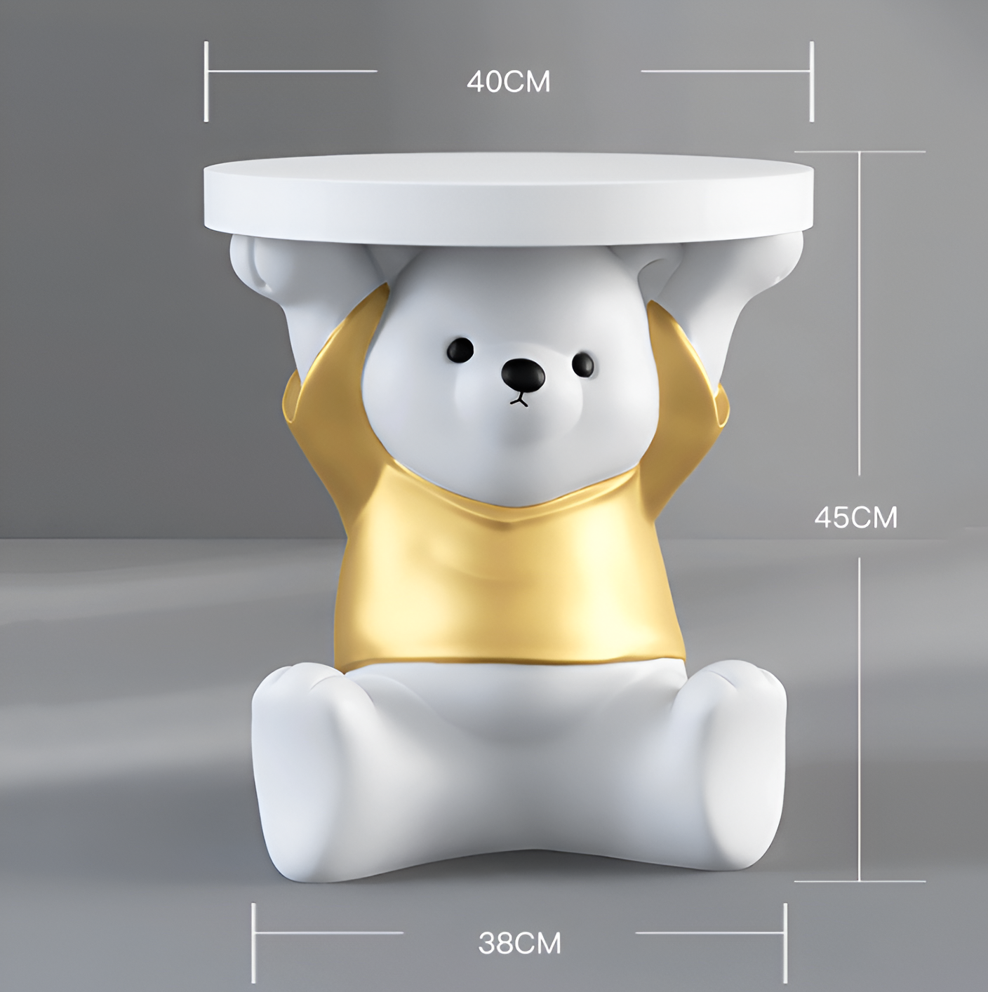 Cute Yuanqi Bear Side Table – Decorative Floor-Mounted Display Stand