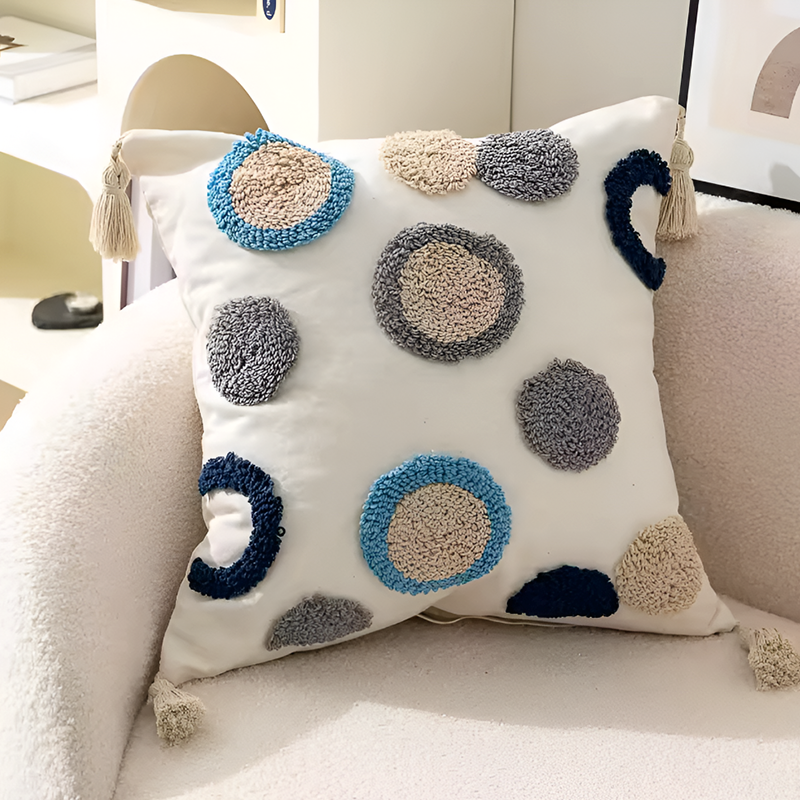 Pure Cotton Nordic Bohemian Pillowcases – Tufted Tassel Cushion Covers for Sofa, Bed & Bay Window