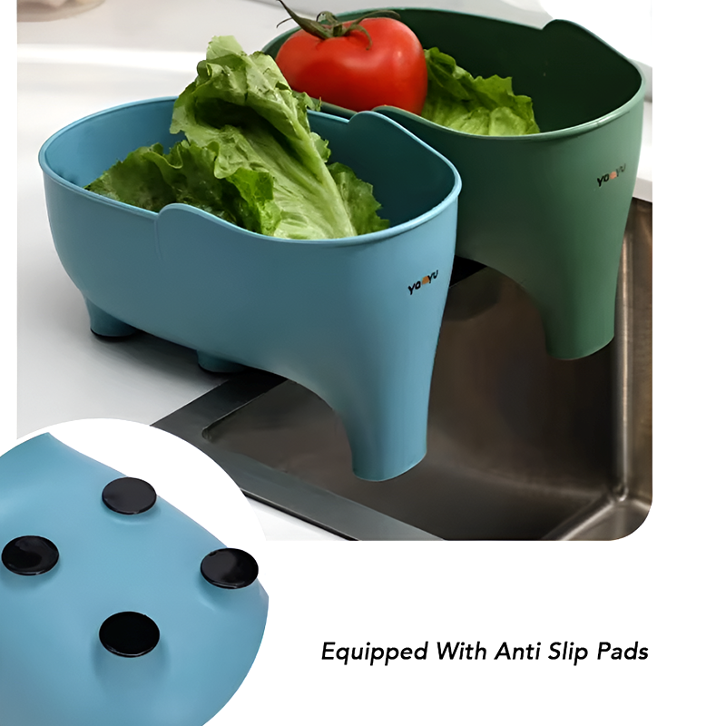 Elephant Sink Strainer and Washing Basket – Multifunctional Kitchen Drain Rack