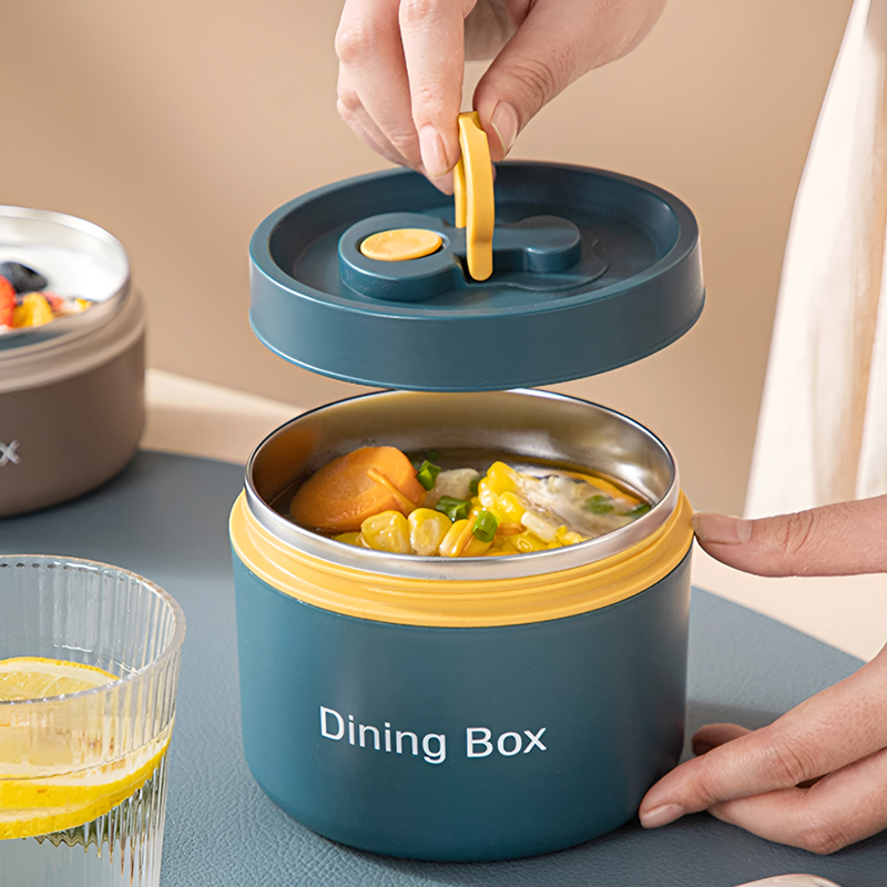 Stainless Steel Lunch Box – 350ml and 650ml - Brown, Beige, Blue