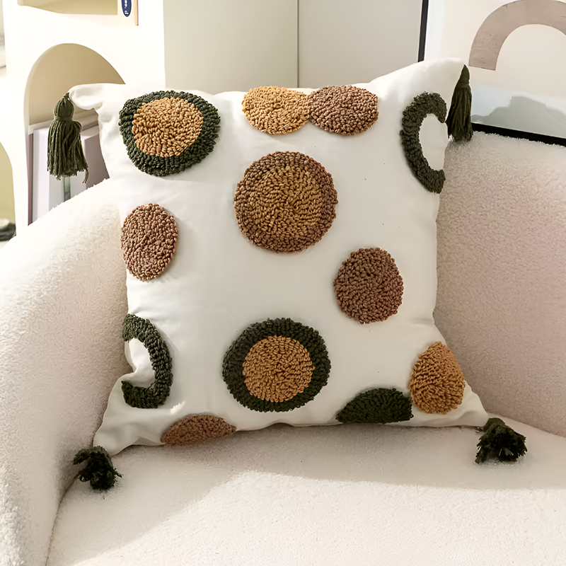 Pure Cotton Nordic Bohemian Pillowcases – Tufted Tassel Cushion Covers for Sofa, Bed & Bay Window