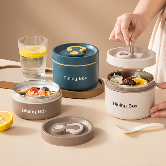 Stainless Steel Lunch Box – 350ml and 650ml - Brown, Beige, Blue