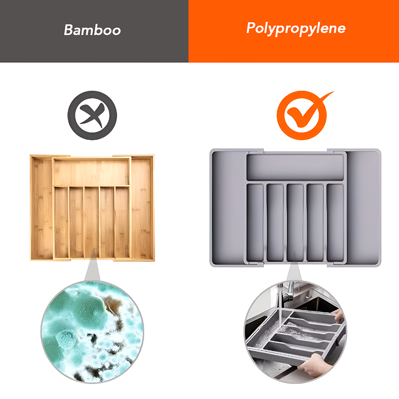 Adjustable Silverware Storage Box – Expandable 8-Compartment Drawer Organizer