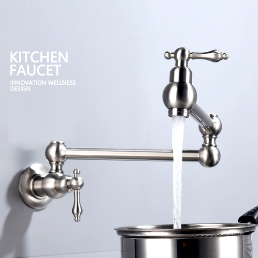 Wall-Mount Pot Filler Faucet – Retractable Folding Kitchen Tap