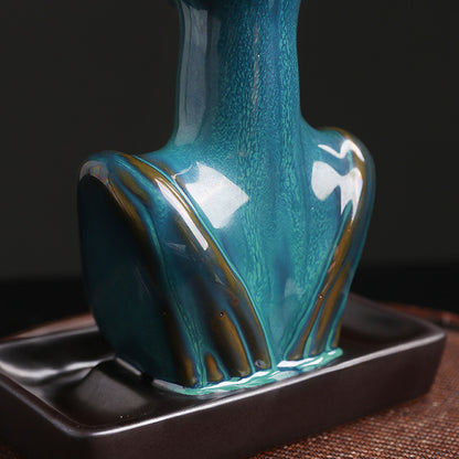 Cross-border Ceramic European And American Beauty Statue Backflow Incense Burner Creative Beauty Sandalwood Smoke Backflow Incense Burner Home Decoration