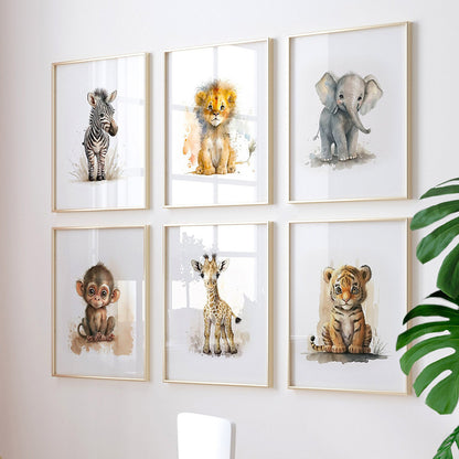 Baby Room Animal Wall Canvas Painting Art Print Picture Poster Suitable For Children's Room Nursery Decoration Painting