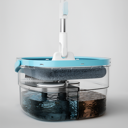 Self-Wringing Spin Mop with 5 Cotton Heads – Dual Water Tank Mop Bucket for Effortless Cleaning