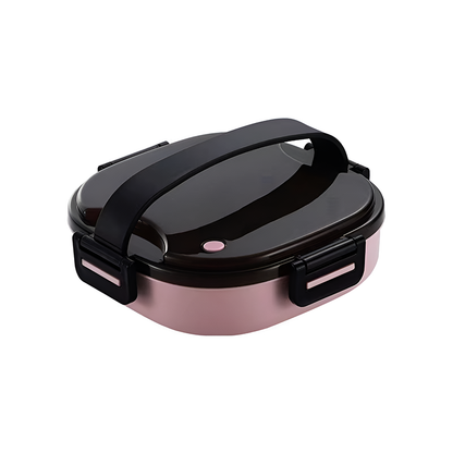 304 Stainless Steel Bento Lunch Box – Leakproof, 3-Compartments, Large-Capacity Portable Food Container with Handle for Adults and Kids