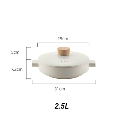 Double-Layer Ceramic Steamer Casserole – High-Temperature Resistant Soup & Steaming Pot for Gas & Open Flame Cooking