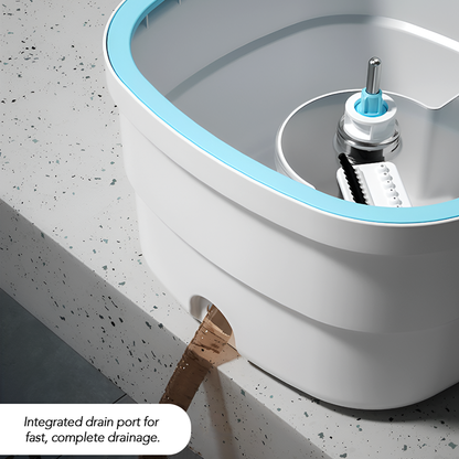 Self-Wringing Spin Mop with 5 Cotton Heads – Dual Water Tank Mop Bucket for Effortless Cleaning