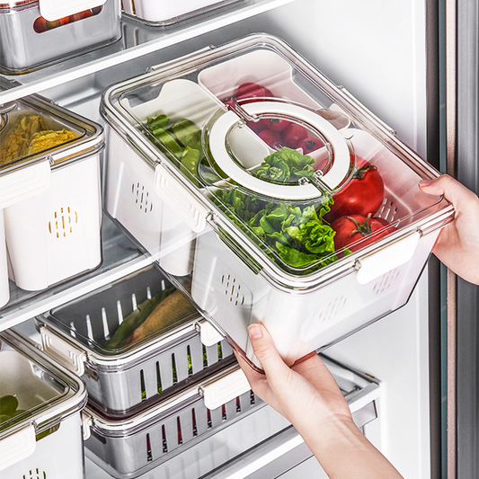 Multi-Compartment Food Storage Box – Airtight, Freezer-Safe Fruit & Vegetable Organizer (1 to 4 Compartments)